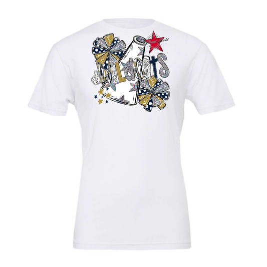 Wildcats Cheer Megaphone Scrape-Navy-Gold