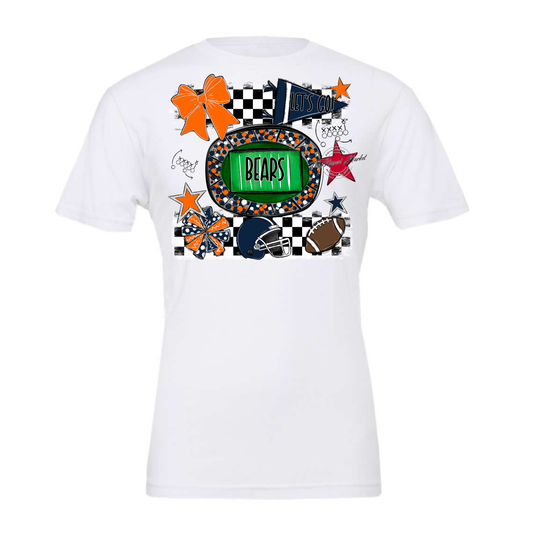 Bears Checker Spirit Design-Navy-Orange