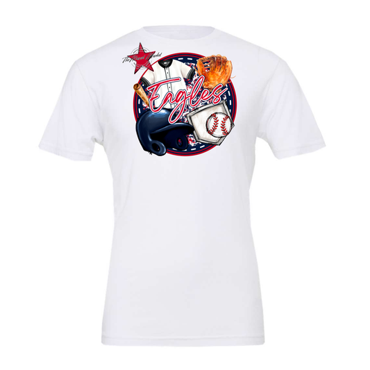 Eagles Circle Baseball Design-Navy-Red