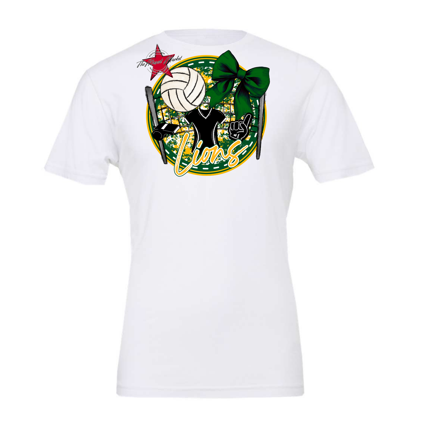 Lions Circle Volleyball Design-Green-Yellow