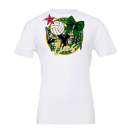 Lions Circle Volleyball Design-Green-Yellow