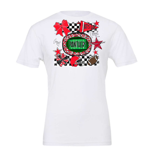 Panthers Checkers Spirit Design-Bright Red