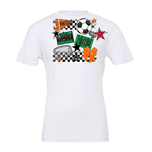 Panthers Checkers Soccer Spirit Design-Orange