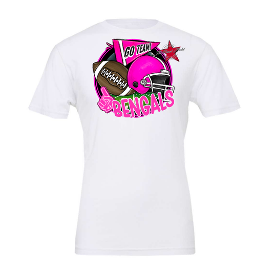 Bengals Circle Football Design-Pink