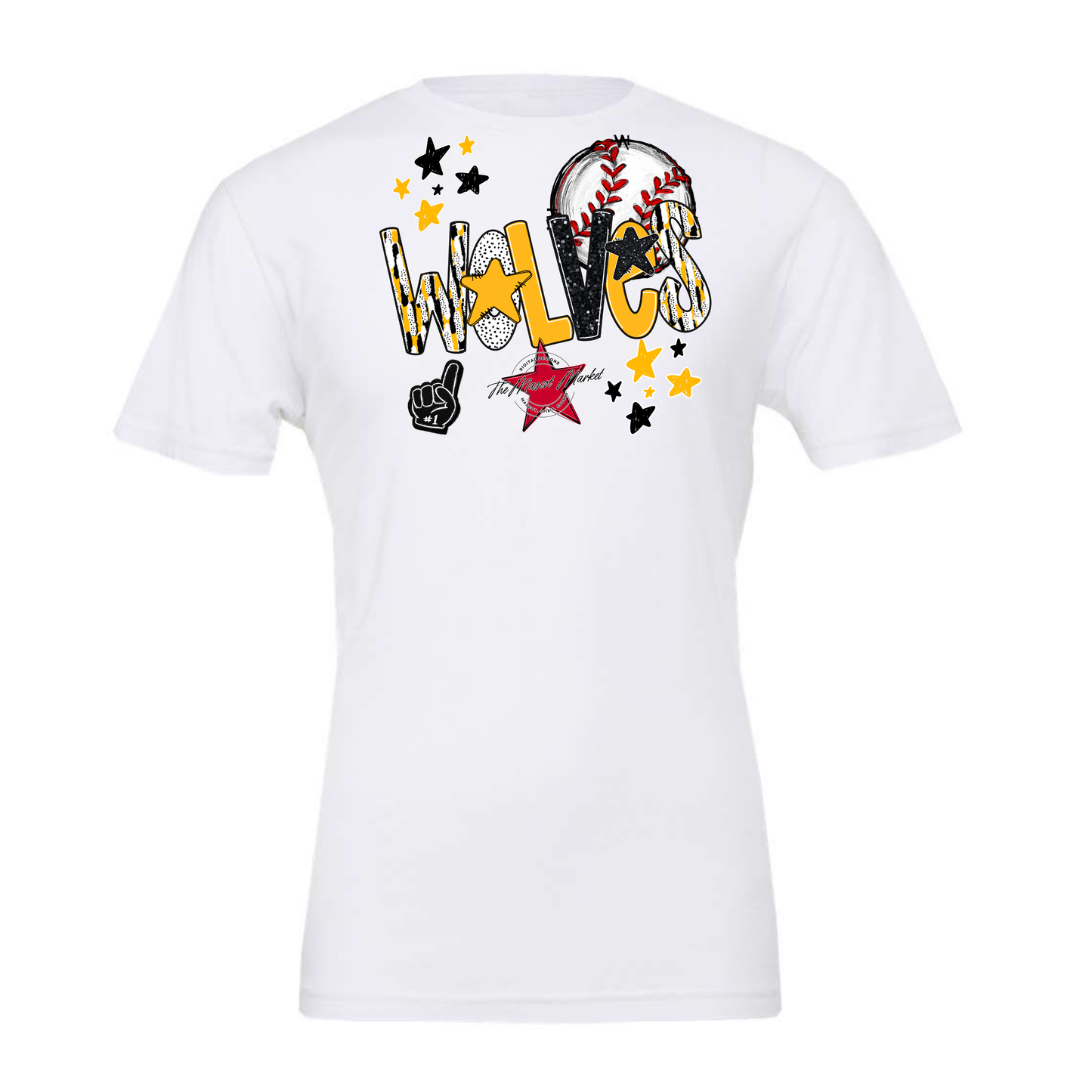 Wolves Baseball Scrape-Yellow