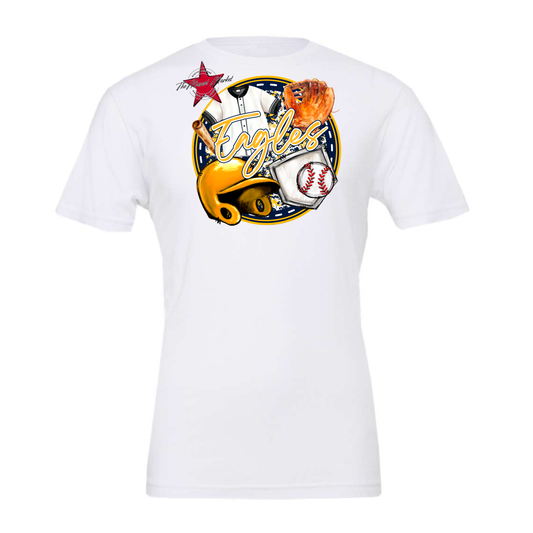 Eagles Circle Baseball Design-Navy-Yellow