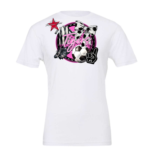 Tigers Circle Soccer Design-Baby Pink