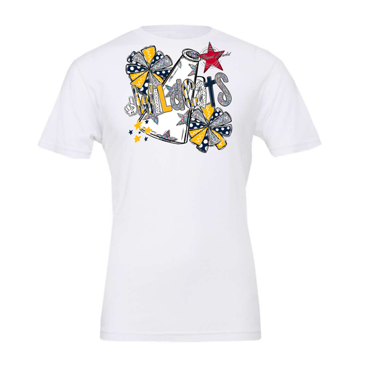 Wildcats Cheer Megaphone Scrape-Navy-Yellow