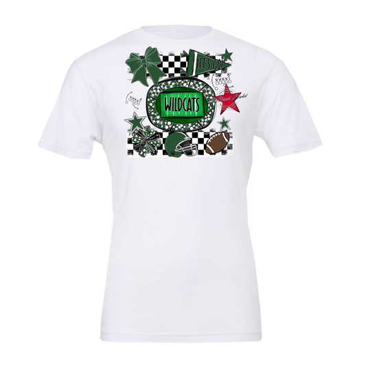 Wildcats Checkers Spirit Design-Green