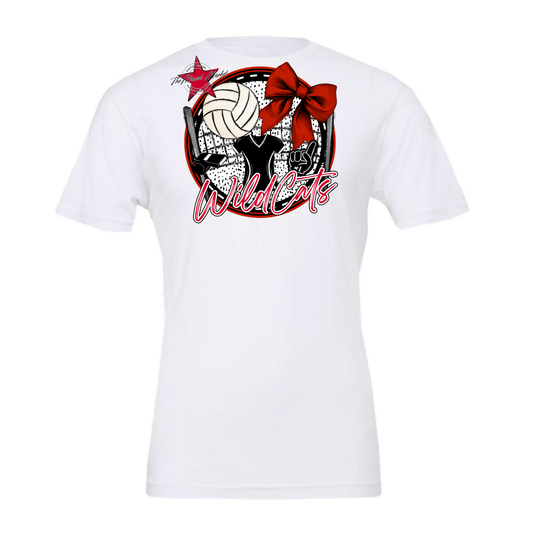 Wildcats Circle Volleyball Design-Red