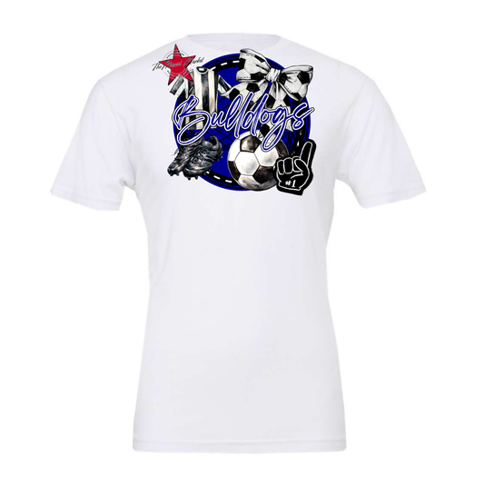 Bulldogs Circle Soccer Design-Blue