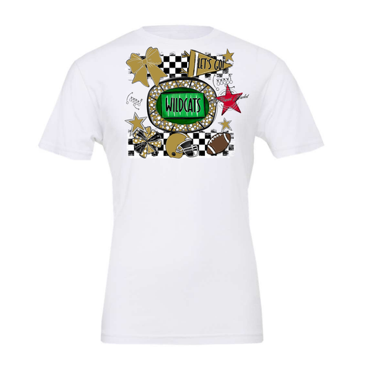 Wildcats Checkers Spirit Design-Gold