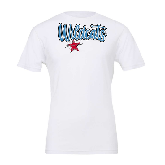 Wildcats Faux Chenille Patch-Carolina Blue