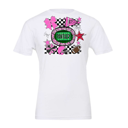 Panthers Checkers Spirit Design-Baby Pink