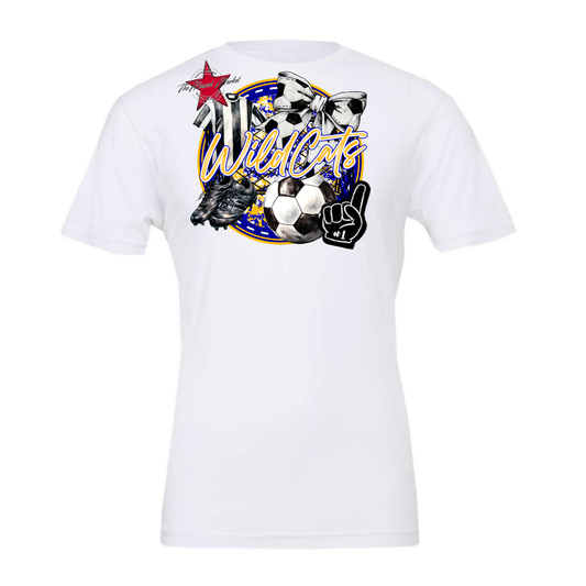 Wildcats Circle Soccer Design-Blue-Yellow