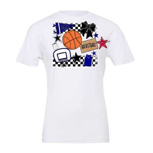 Eagles Basketball Checkers Design-Blue