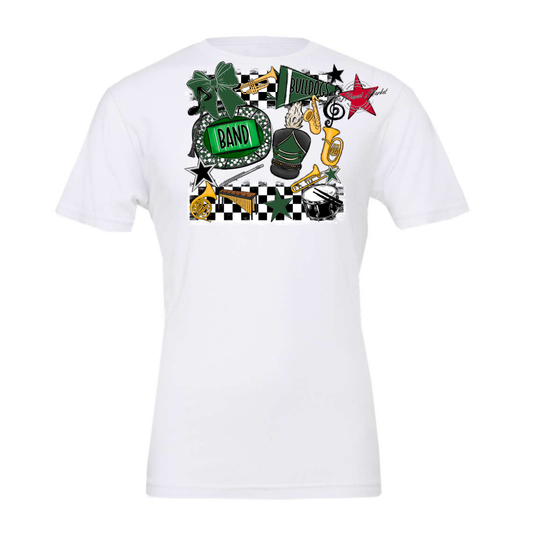 Bulldogs Checkers Band Spirit Design-Green