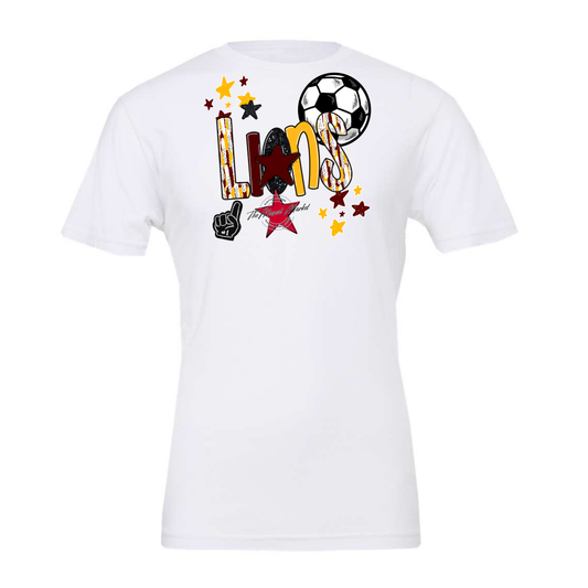 Lions Soccer Scrape-Maroon-Yellow