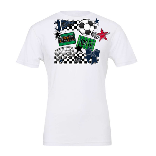 Panthers Checkers Soccer Spirit Design-Navy