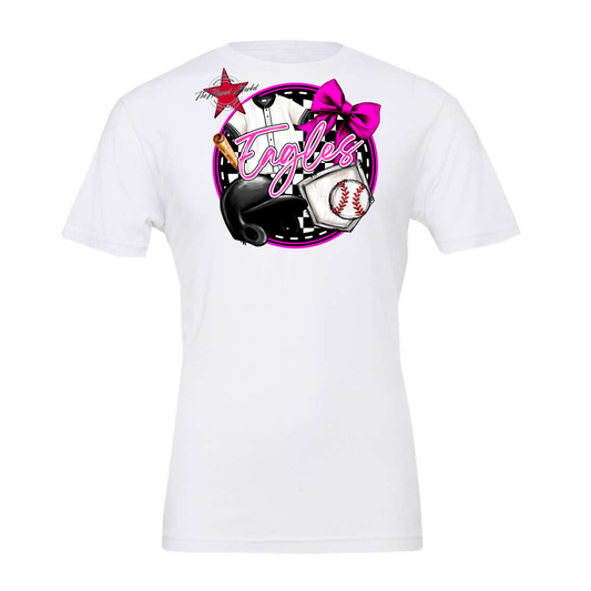 Eagles Circle Baseball Design-Pink