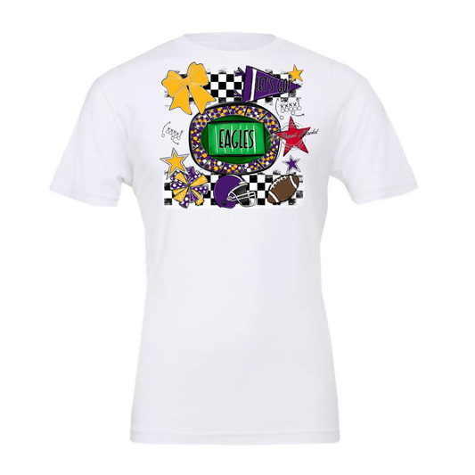 Eagles Checkers Spirit Design-Purple-Yellow