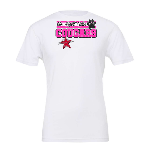 Cougars Go Fight Win Mascot Lines-Pink