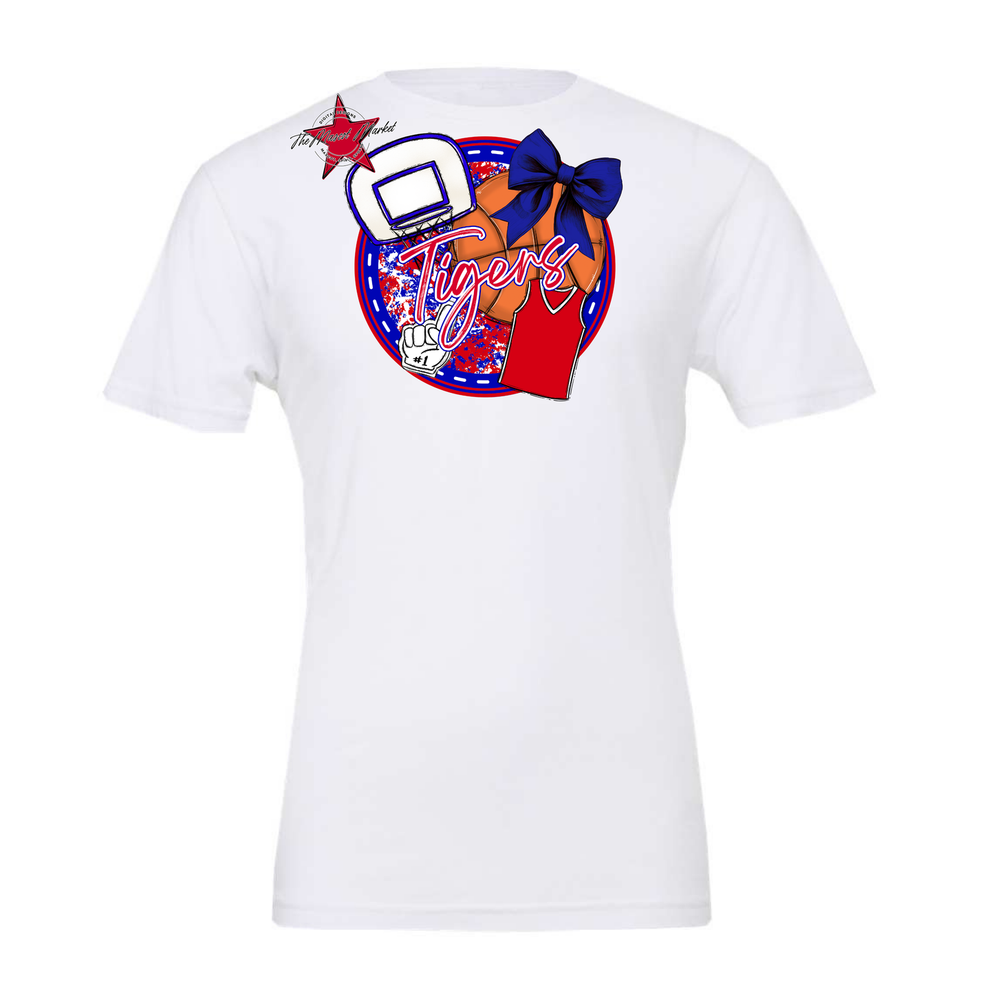 Tigers Circle Basketball Design-Blue-Red