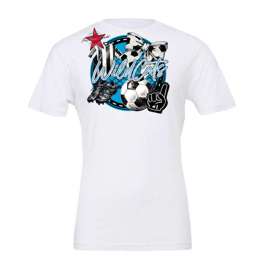 Wildcats Circle Soccer Design-Carolina Blue