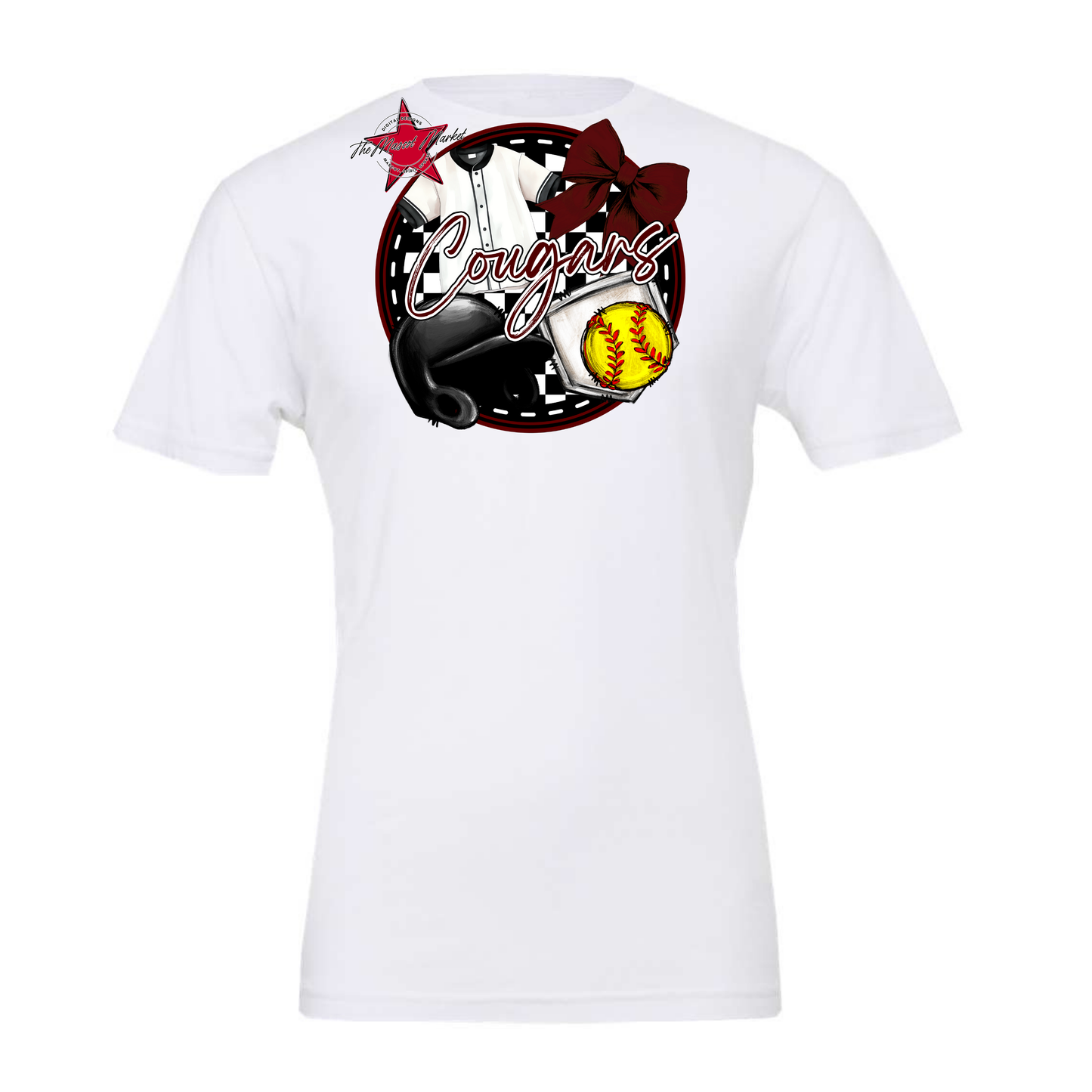 Cougars Circle Softball Design-Maroon