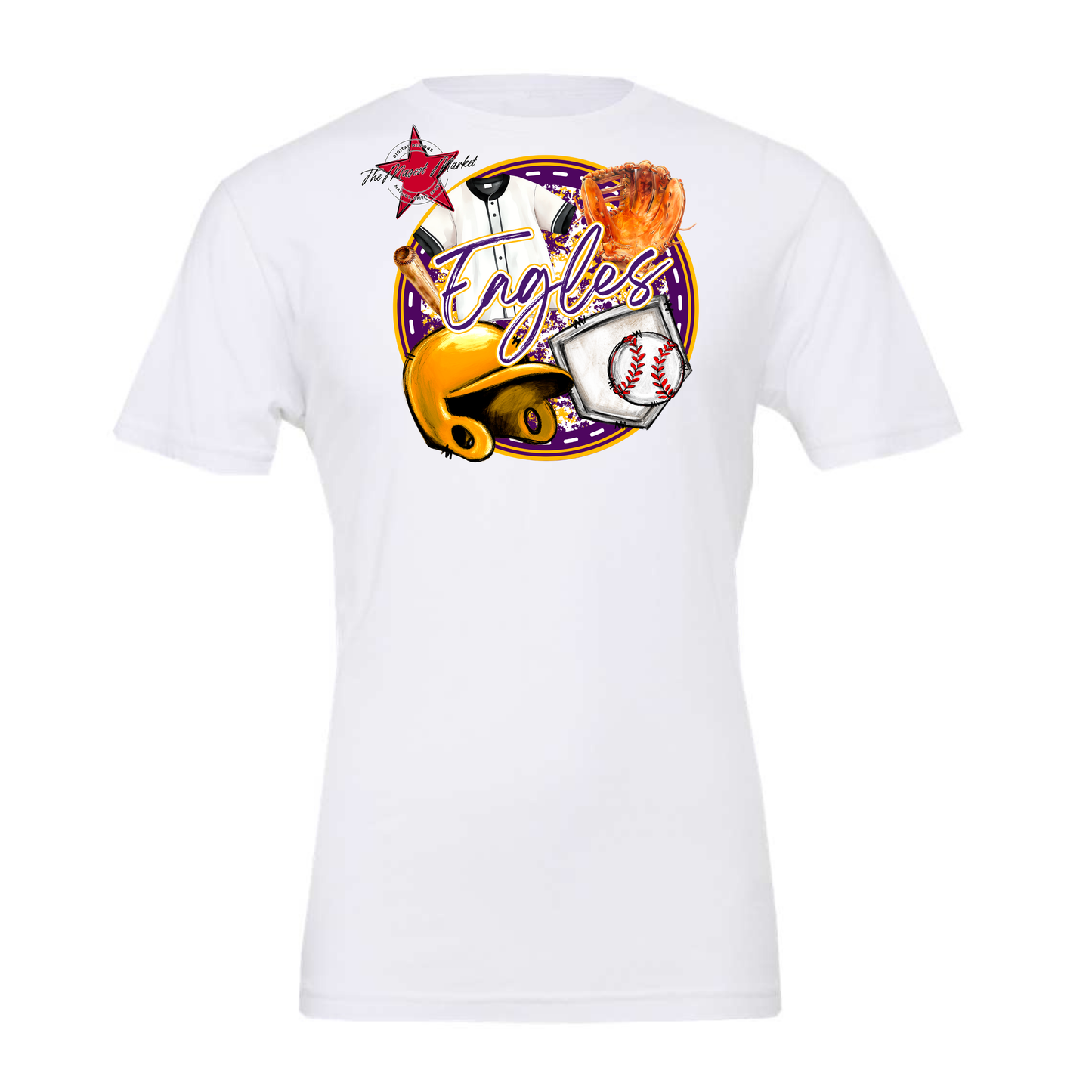 Eagles Circle Baseball Design-Purple-Yellow