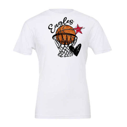 Eagles Sequins Basketball w Net-Black & White