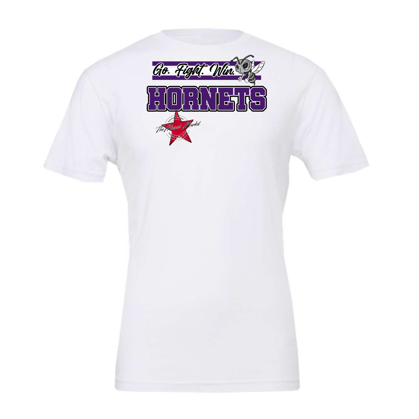 Hornets Go Fight Win Mascot Lines-Purple