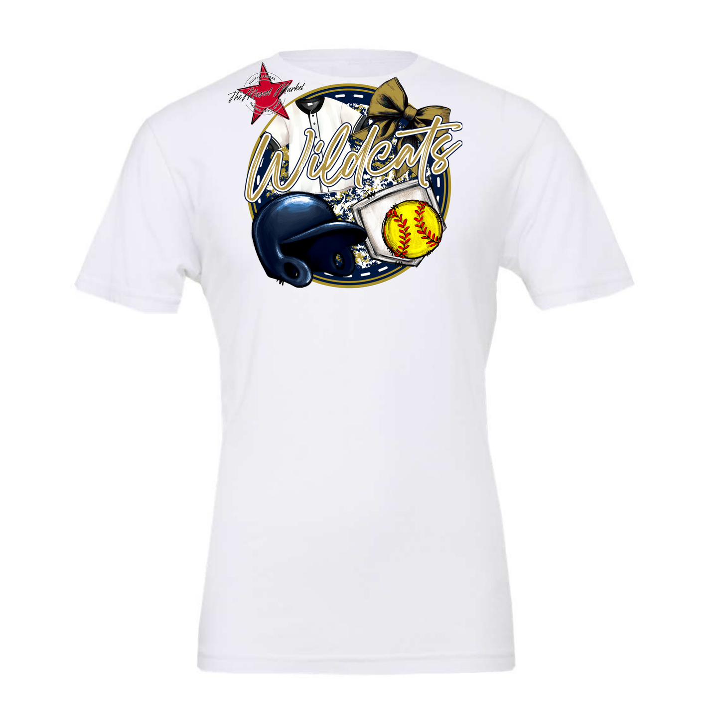 Wildcats Circle Softball Design-Navy-Gold