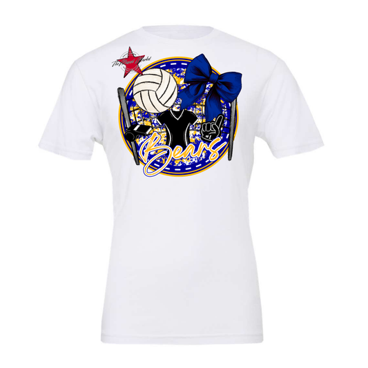Bears Circle Volleyball Design-Blue-Yellow