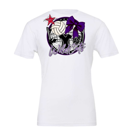 Wildcats Circle Volleyball Design-Purple