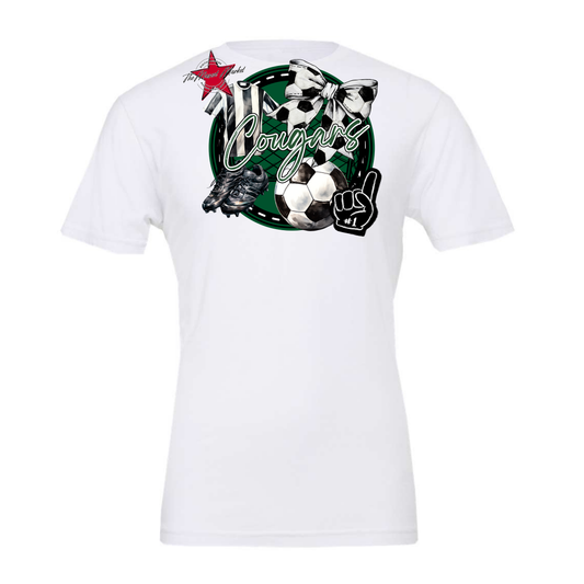 Cougars Circle Soccer Design-Green