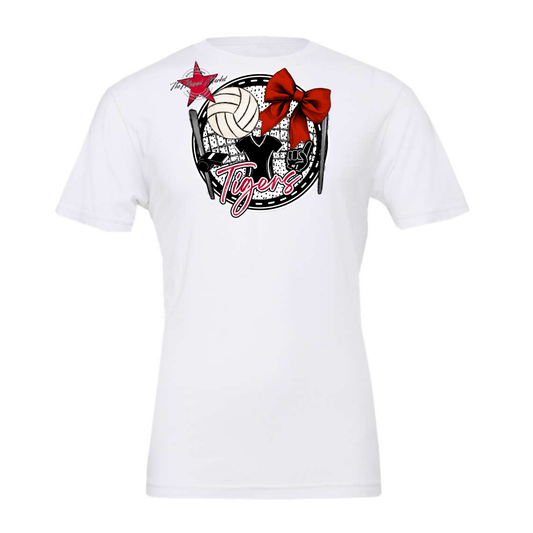 Tigers Circle Volleyball Design-Red