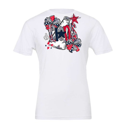 Lions Cheer Megaphone Scrape-Navy-Red