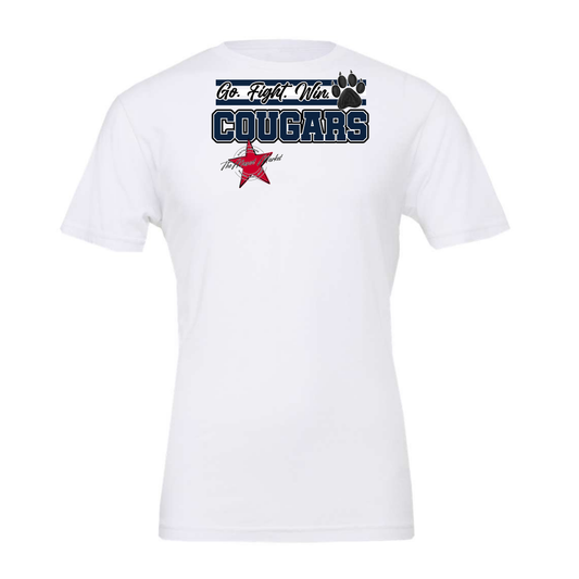 Cougars Go Fight Win Mascot Lines-Navy