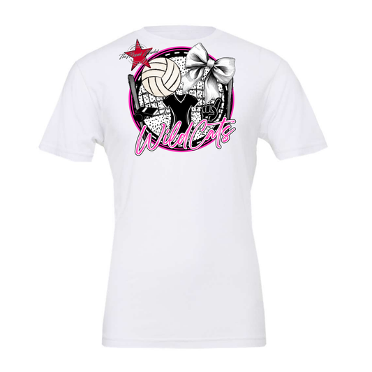 Wildcats Circle Volleyball Design-Pink