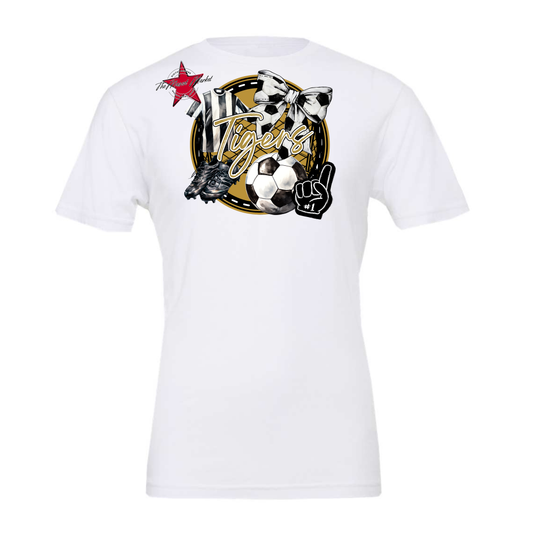Tigers Circle Soccer Design-Gold