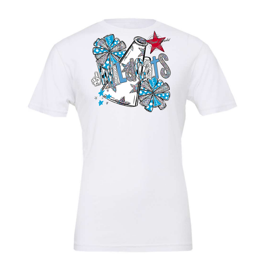 Wildcats Cheer Megaphone Scrape-Carolina Blue