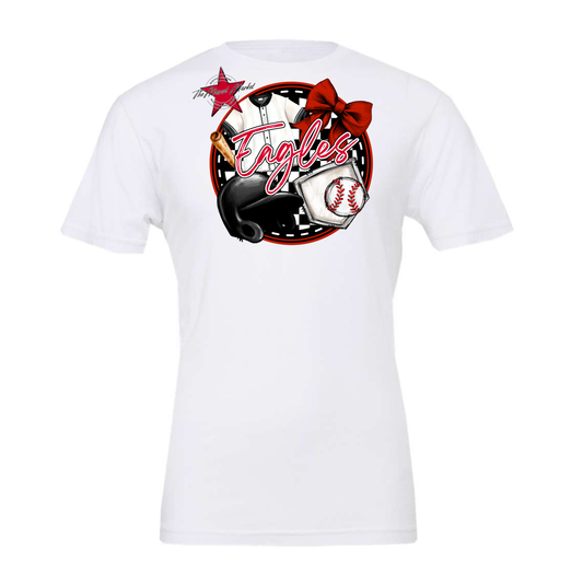 Eagles Circle Baseball Design-Red