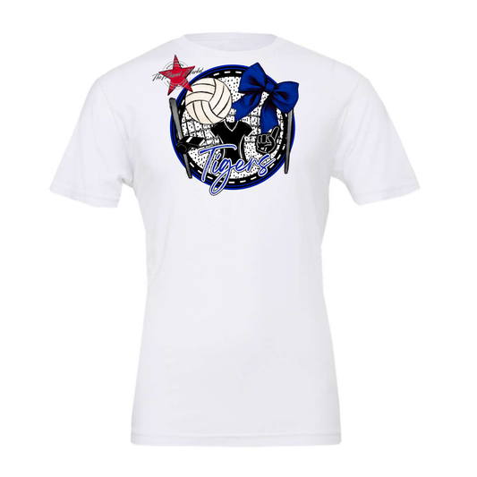Tigers Circle Volleyball Design-Royal Blue