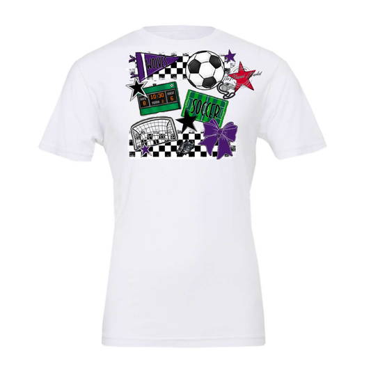 Wolves Checkers Soccer Spirit Design-Purple