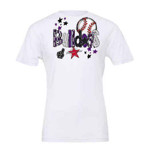 Bulldogs Baseball Scrape-Purple