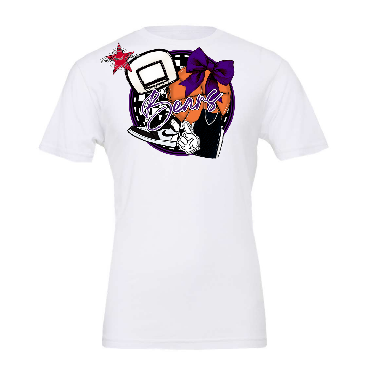 Bears Circle Basketball Design-Purple