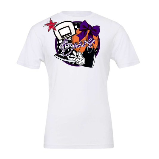 Bears Circle Basketball Design-Purple