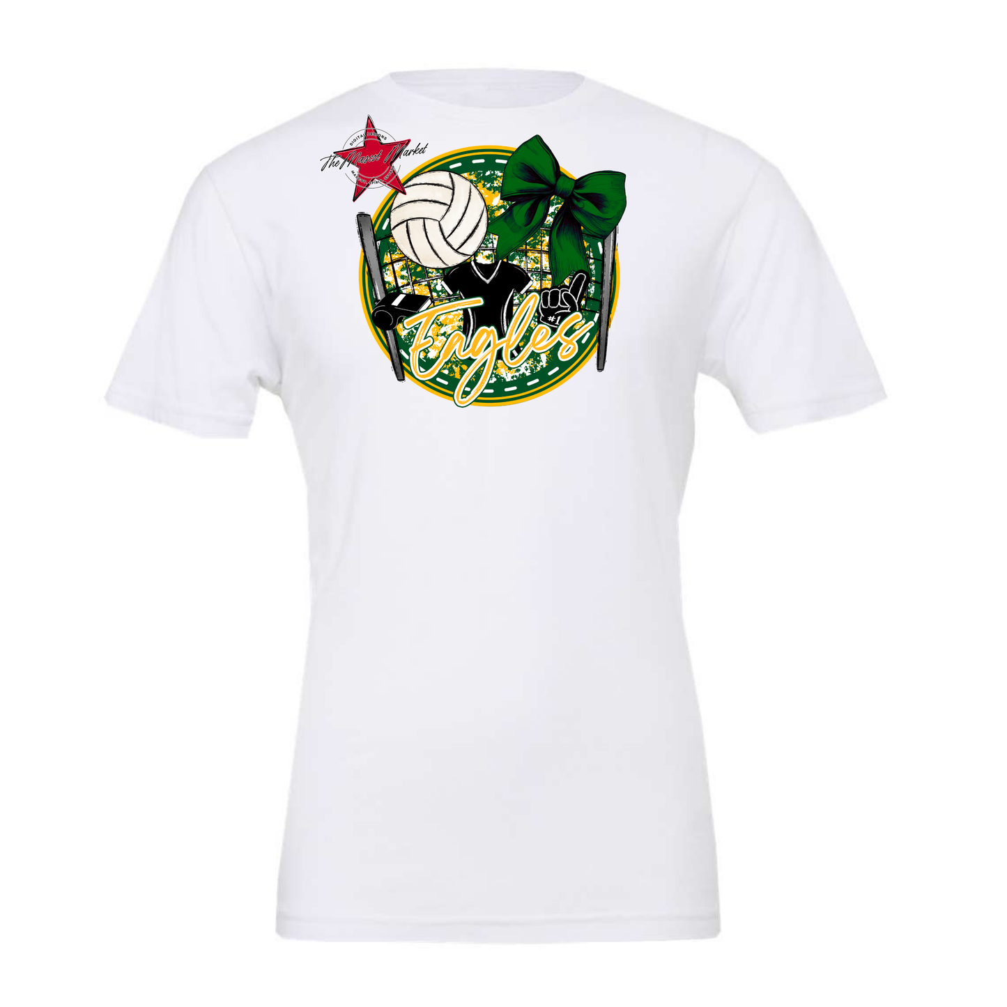 Eagles Circle Volleyball Design-Green-Yellow