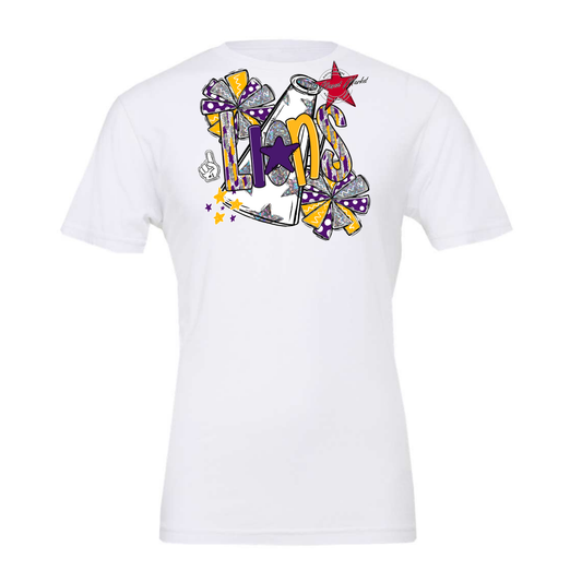 Lions Cheer Megaphone Scrape-Purple-Yellow